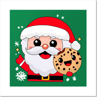 santa and cookie Posters and Art